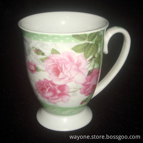 New Bone China Foot Mugs with Floral Design, Royal Shape, Ideal as Present